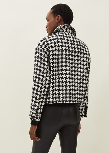 Phase Eight Brienna Dogtooth Jackets Black/White Australia | JU4602358